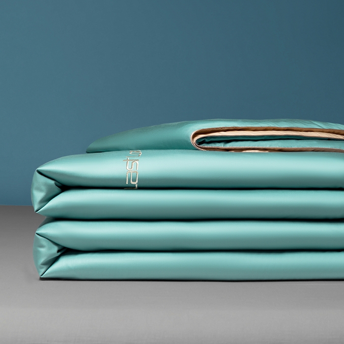 91家纺网 家纺一手货源 找家纺 子由家居 2024新款水洗真丝轻奢绣花夏被四件套 轻奢绣花-松绿