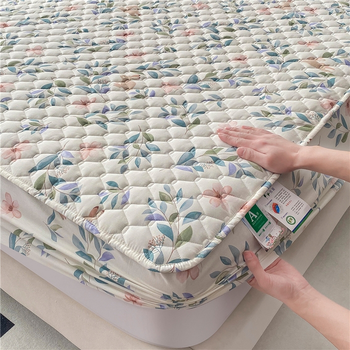 91家纺网 家纺一手货源 找家纺 九亭家纺 2024新款A类全棉抗菌夹棉床笠 全棉-轻纱漫舞