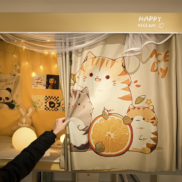 91家纺网 家纺一手货源 找家纺 澳萝拉 2024涂银99%遮光学生蚊帐 大橘大利