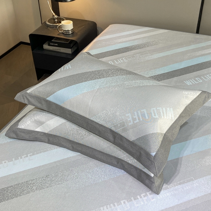 91家纺网 家纺一手货源 找家纺 由有2024升级款A类抗菌高精密色织提花可水洗冰丝凉席三件套/床笠款  简约生活