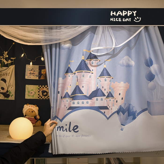 91家纺网 家纺一手货源 找家纺 澳萝拉 2024涂银99%遮光学生蚊帐 梦幻城堡