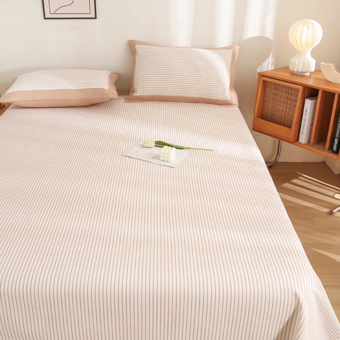 91家纺网 家纺一手货源 找家纺 首爱 2025新款全棉加厚宽边老粗布凉席三件套 北都