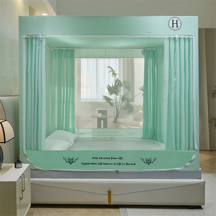 91家纺网 家纺一手货源 找家纺 （总）艾晶美 2025新款轻奢风坐床式布帘遮光蚊帐