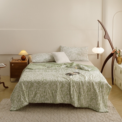 绒梦里 2024新款小凉皮凉感冰豆豆ins夏被直播爆款夏凉被空调被 绿茵