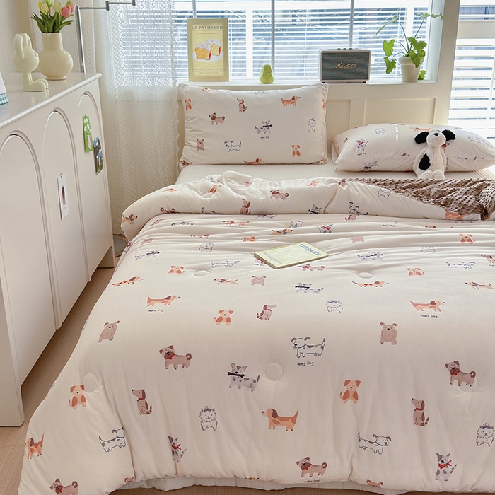 91家纺网 家纺一手货源 找家纺 荔禾家居 2024新款A类针织棉软糯大豆纤维豆豆被 汪汪队