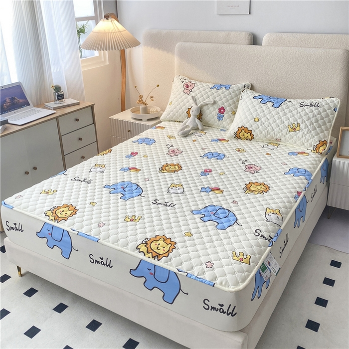 91家纺网 家纺一手货源 找家纺 九亭家纺 2024新款A类全棉抗菌夹棉床笠 全棉-动物园