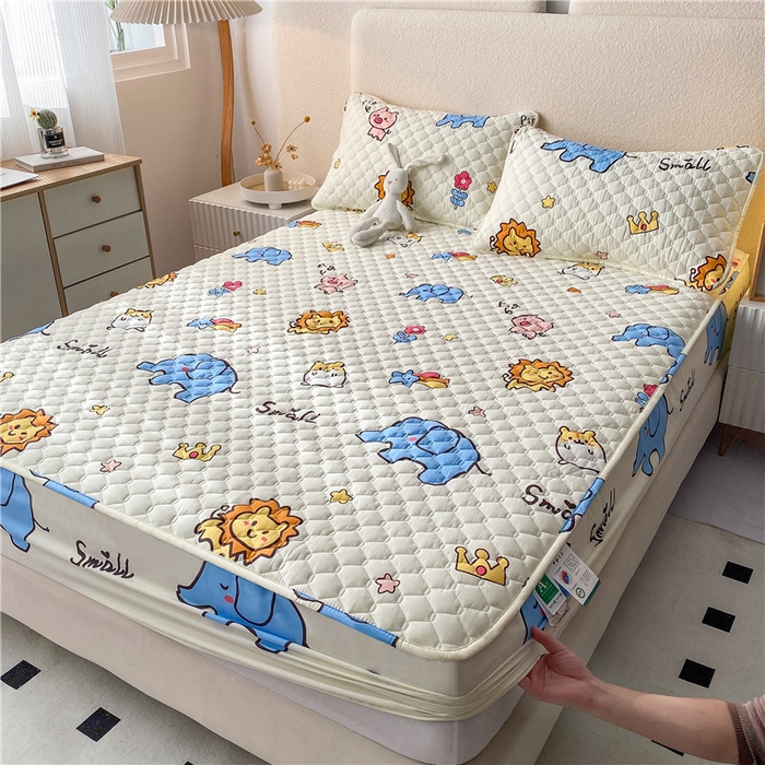 91家纺网 家纺一手货源 找家纺 九亭家纺 2024新款A类全棉抗菌夹棉床笠 全棉-动物园