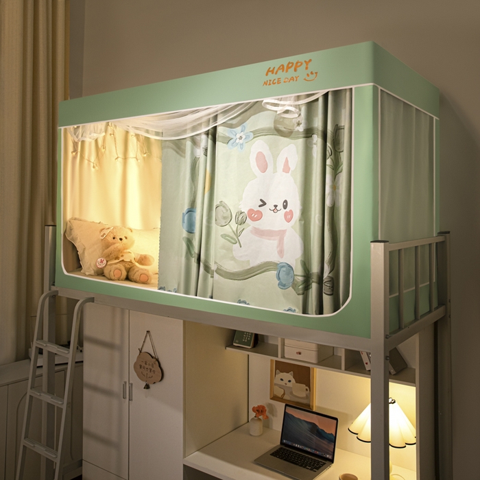 91家纺网 家纺一手货源 找家纺 澳萝拉 2024涂银99%遮光学生蚊帐 爱痞兔