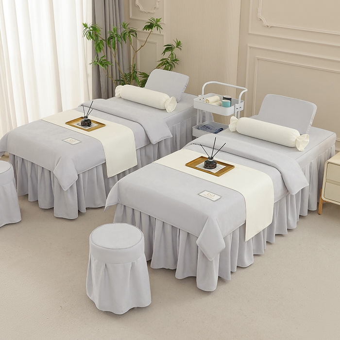 91家纺网 家纺一手货源 找家纺 不打烊家纺  (原春恩家纺) 2025新款贡棉高端床罩系列-艾米尔（此款控价128） 灰色