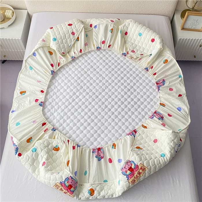 91家纺网 家纺一手货源 找家纺 九亭家纺 2024新款A类全棉抗菌夹棉床笠 全棉-暴富龙