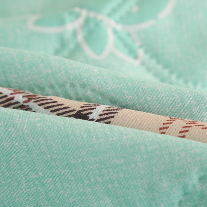 91家纺网 家纺一手货源 找家纺 被多多 2024新款清新印花亲肤绒夏被 莓烦恼-绿