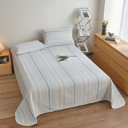 91家纺网 家纺一手货源 找家纺 （总）棉乐町 2025新款全棉加厚宽边老粗布凉席三件套