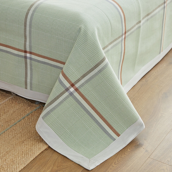 91家纺网 家纺一手货源 找家纺 首爱 2025新款全棉加厚宽边老粗布凉席三件套 昌黎