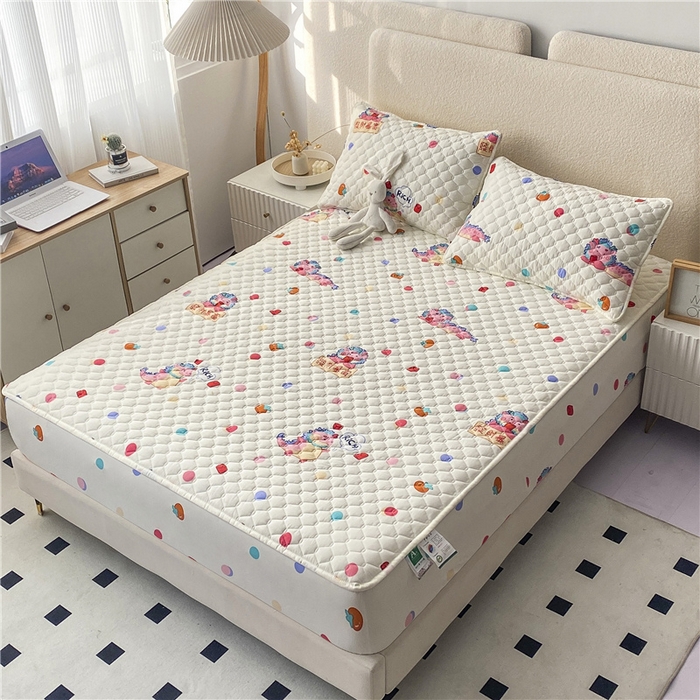 91家纺网 家纺一手货源 找家纺 九亭家纺 2024新款A类全棉抗菌夹棉床笠 全棉-暴富龙