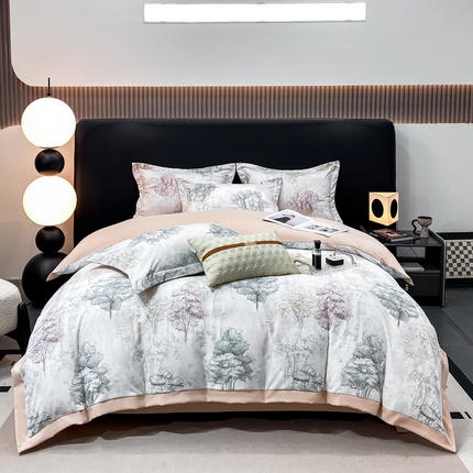 91家纺网 家纺一手货源 找家纺 （总）蝶帕 2024新款直播爆款全棉数码印花斜纹棉四件套