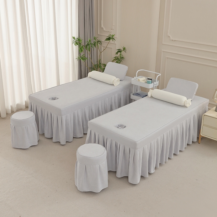 91家纺网 家纺一手货源 找家纺 不打烊家纺  (原春恩家纺) 2025新款贡棉高端床罩系列-春日寄语（此款控价128） 灰色