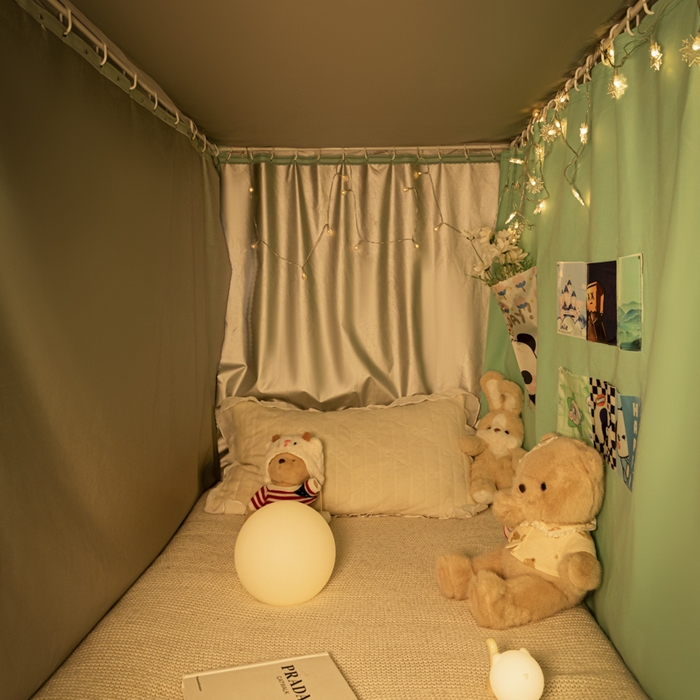 91家纺网 家纺一手货源 找家纺 澳萝拉 2024涂银99%遮光学生蚊帐 春色宜人