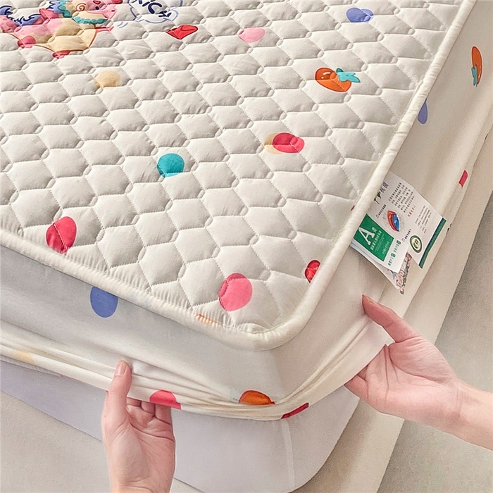 91家纺网 家纺一手货源 找家纺 九亭家纺 2024新款A类全棉抗菌夹棉床笠 全棉-暴富龙