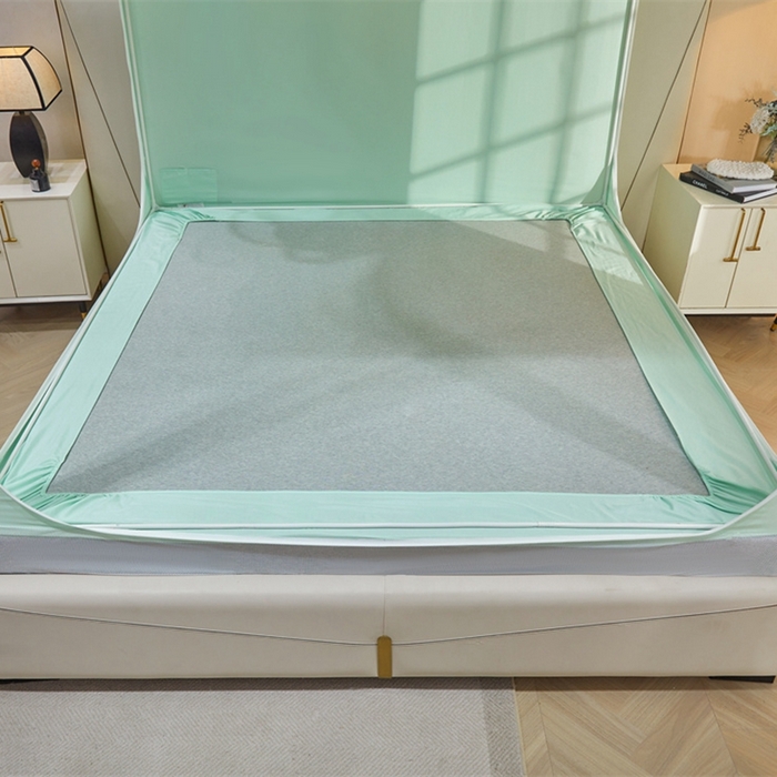 91家纺网 家纺一手货源 找家纺 （总）艾晶美 2025新款轻奢风坐床式布帘遮光蚊帐