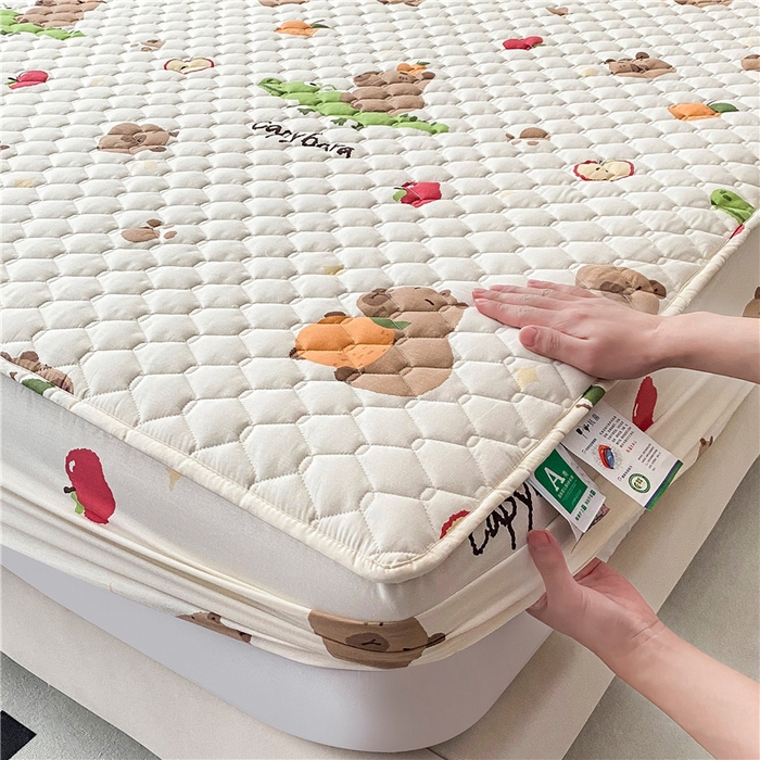 91家纺网 家纺一手货源 找家纺 九亭家纺 2024新款A类全棉抗菌夹棉床笠 全棉-鳄鱼萌宠