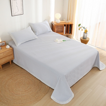 91家纺网 家纺一手货源 找家纺 （总）棉乐町 2025新款全棉加厚宽边老粗布凉席三件套