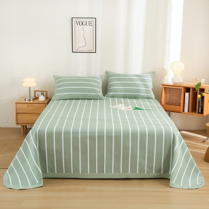 首爱 2025新款全棉加厚宽边老粗布凉席三件套 崇安