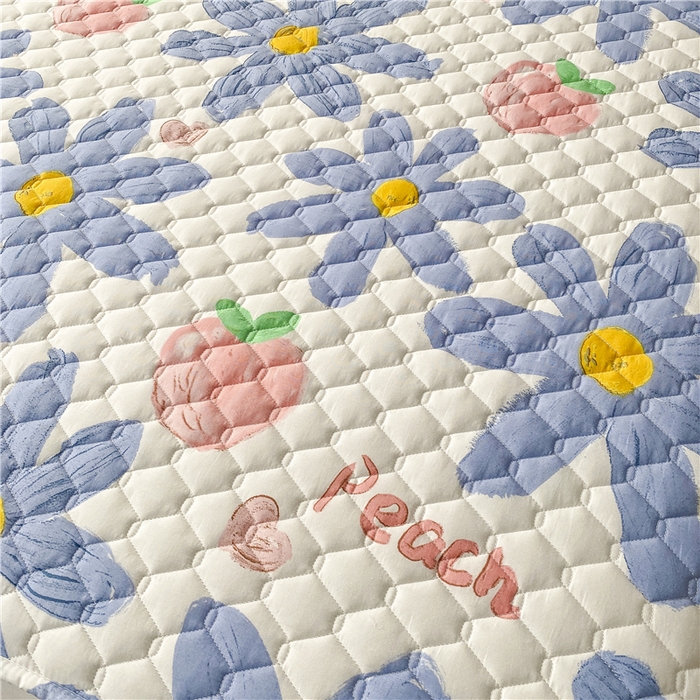 91家纺网 家纺一手货源 找家纺 九亭家纺 2024新款A类全棉抗菌夹棉床笠 全棉-水蜜桃兰