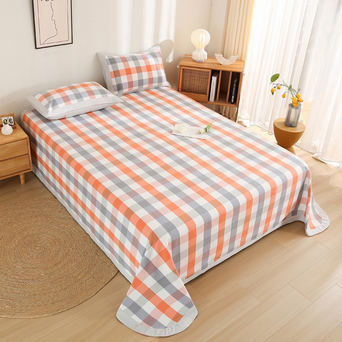 91家纺网 家纺一手货源 找家纺 首爱 2025新款全棉加厚宽边老粗布凉席三件套 蜀山