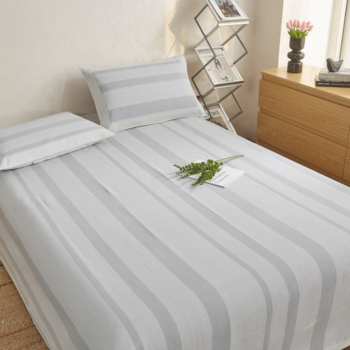 91家纺网 家纺一手货源 找家纺 首爱 2025新款全棉加厚宽边老粗布凉席三件套 姑苏