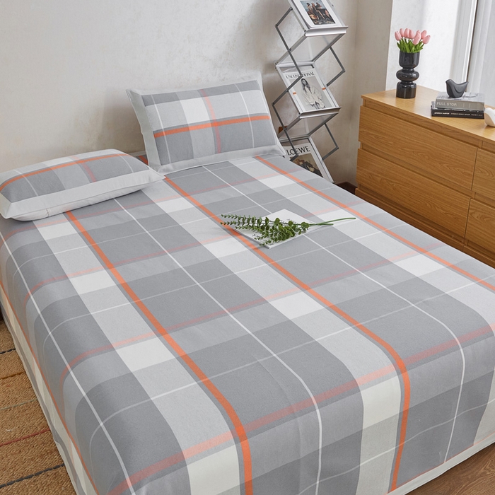 91家纺网 家纺一手货源 找家纺 棉乐町 2025新款全棉加厚宽边老粗布凉席三件套 长安