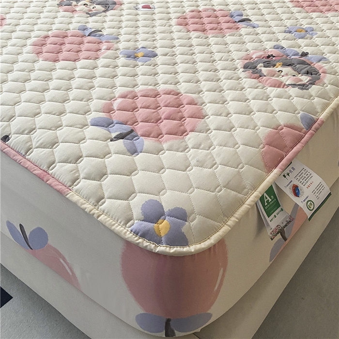 91家纺网 家纺一手货源 找家纺 九亭家纺 2024新款A类全棉抗菌夹棉床笠 全棉-甜美女生