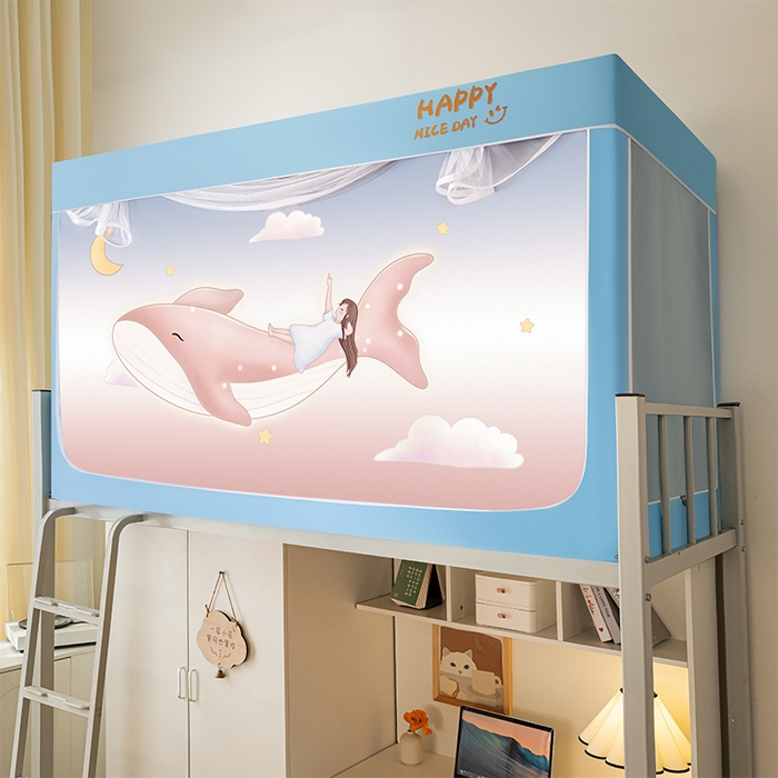 91家纺网 家纺一手货源 找家纺 澳萝拉 2024涂银99%遮光学生蚊帐 星海鲸梦