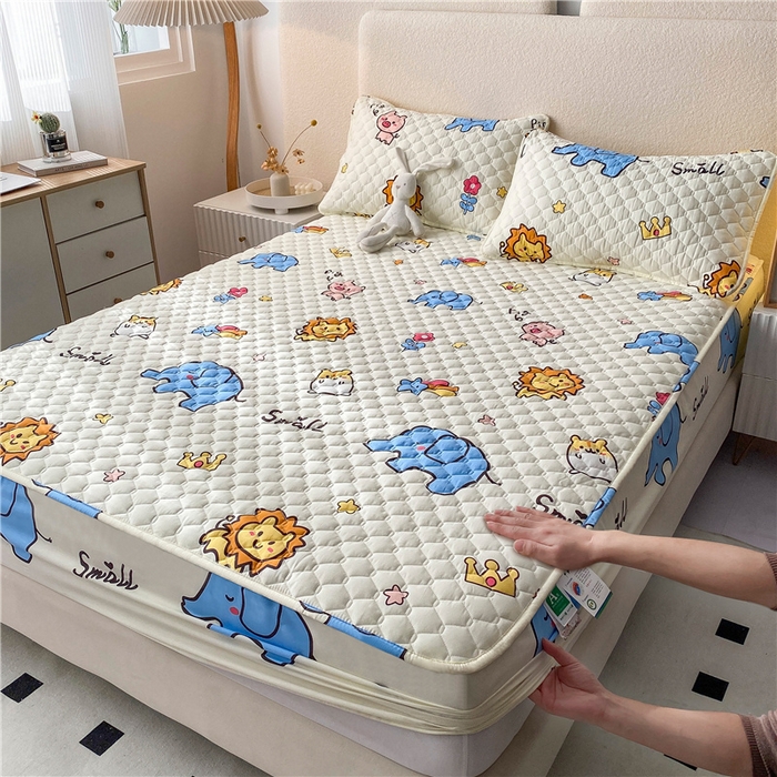 91家纺网 家纺一手货源 找家纺 九亭家纺 2024新款A类全棉抗菌夹棉床笠 全棉-动物园