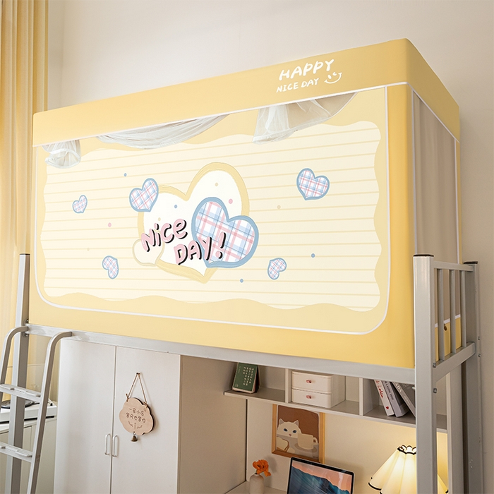 91家纺网 家纺一手货源 找家纺 澳萝拉 2024涂银99%遮光学生蚊帐 甜蜜爱恋