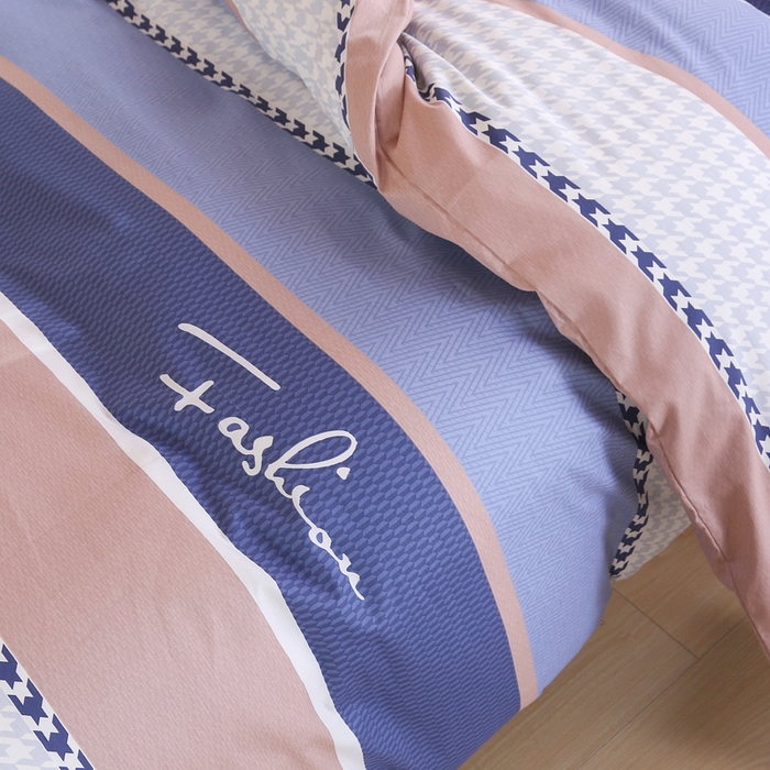 91家纺网 家纺一手货源 找家纺 凯森 133x72学生全棉三件套床单款上下铺宿舍六件套纯棉被套 留白