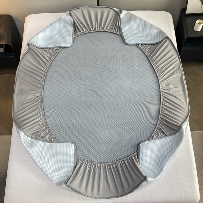 91家纺网 家纺一手货源 找家纺 由有2024升级款A类抗菌高精密色织提花可水洗冰丝凉席三件套/床笠款  千鸟格-灰