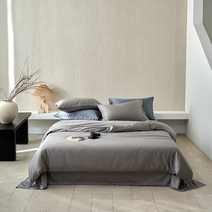 沐晴家纺 2024新款天丝棉四件套 典雅灰（大理石灰）