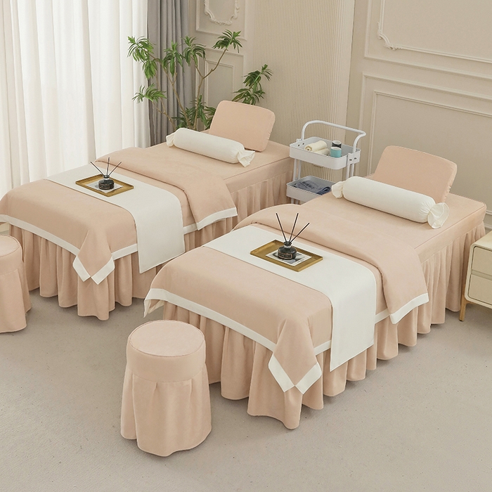 91家纺网 家纺一手货源 找家纺 不打烊家纺  (原春恩家纺) 2025新款贡棉高端床罩系列-春日寄语（此款控价128） 浅驼色