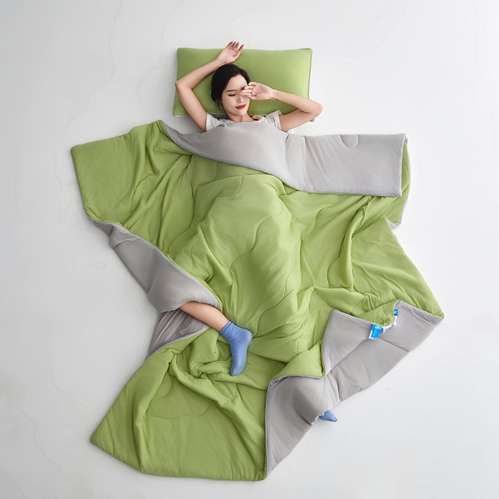 91家纺网 家纺一手货源 找家纺 米米儿家纺 2024新款A类瓜瓜凉感夏被空调被夏凉被西瓜被 蜜瓜绿灰