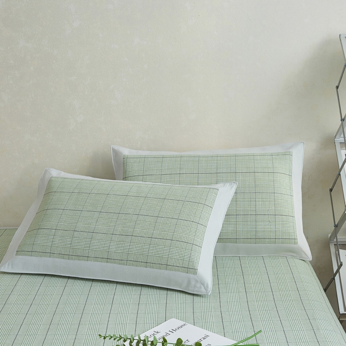 91家纺网 家纺一手货源 找家纺 棉乐町 2025新款全棉加厚宽边老粗布凉席三件套 朝歌