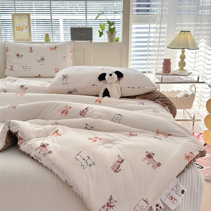 91家纺网 家纺一手货源 找家纺 荔禾家居 2024新款A类针织棉软糯大豆纤维豆豆被 汪汪队