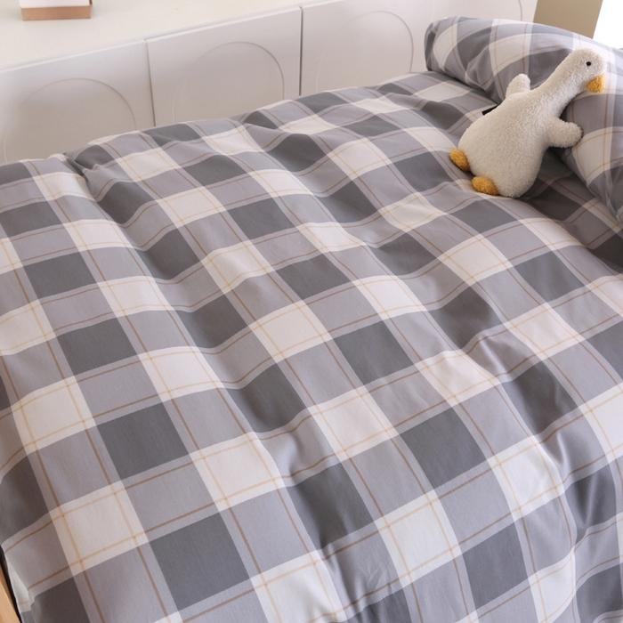 91家纺网 家纺一手货源 找家纺 凯森2024新款133x72全棉三件套纯棉学生床笠宿舍被套上下铺寝室六件套 时光慢慢