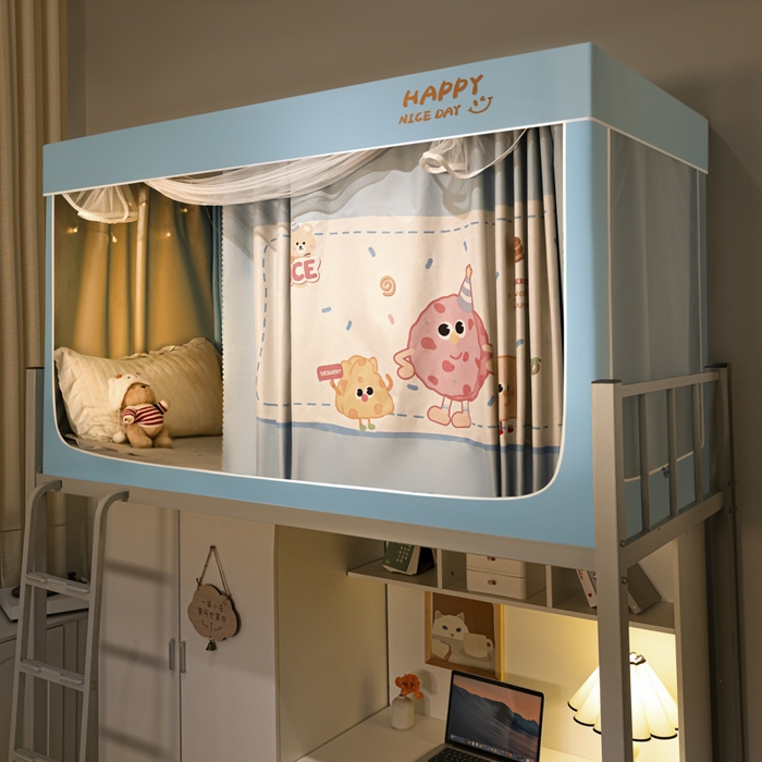 91家纺网 家纺一手货源 找家纺 澳萝拉 2024涂银99%遮光学生蚊帐 甜甜圈