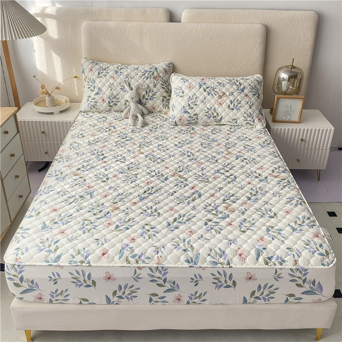 91家纺网 家纺一手货源 找家纺 九亭家纺 2024新款A类全棉抗菌夹棉床笠 全棉-轻纱漫舞