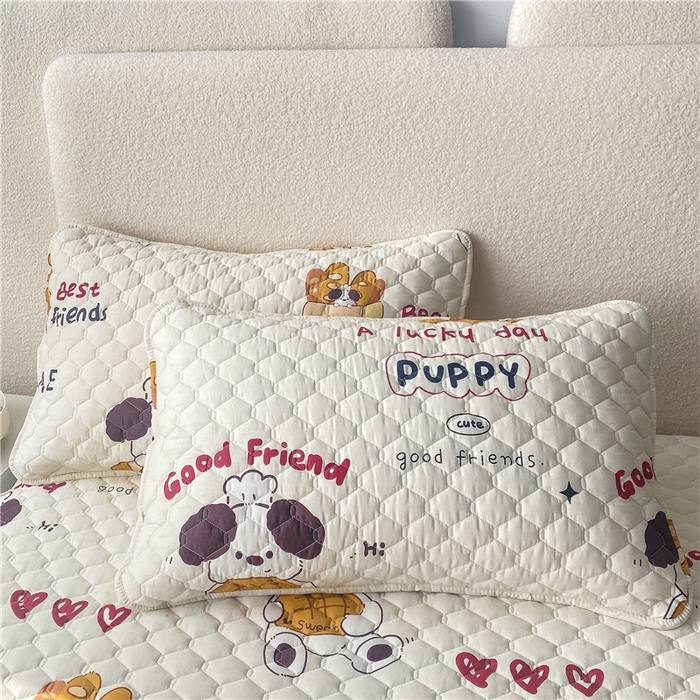 91家纺网 家纺一手货源 找家纺 九亭家纺 2024新款A类全棉抗菌夹棉床笠 全棉-方糖起司