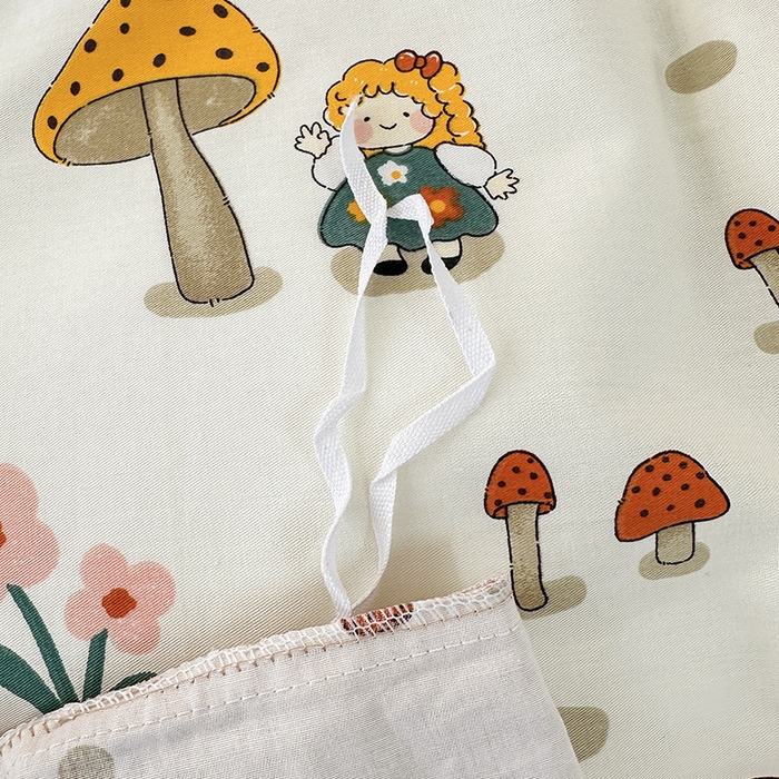 91家纺网 家纺一手货源 找家纺 宇彬家纺 2024新款13372喷气全棉四件套 采蘑菇