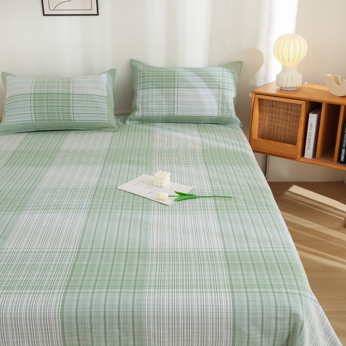 91家纺网 家纺一手货源 找家纺 首爱 2025新款全棉加厚宽边老粗布凉席三件套 宣武