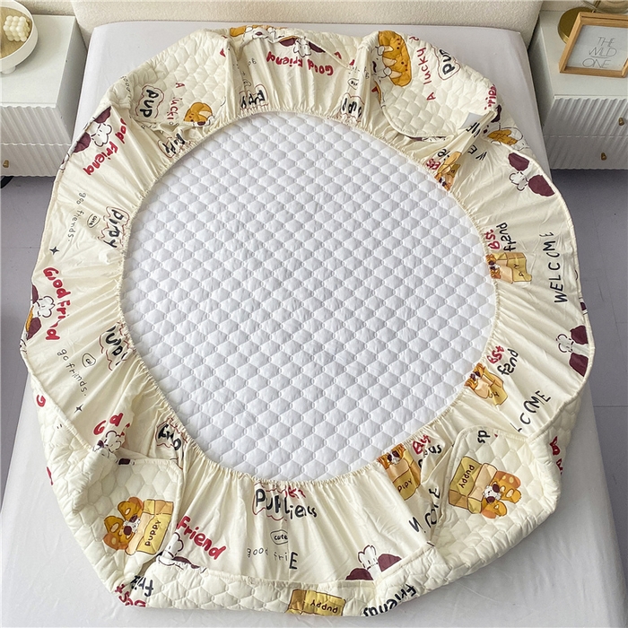 91家纺网 家纺一手货源 找家纺 九亭家纺 2024新款A类全棉抗菌夹棉床笠 全棉-方糖起司