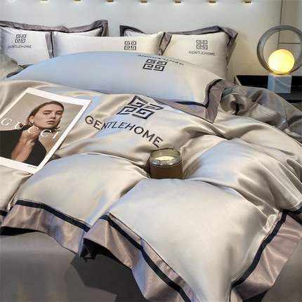 91家纺网 家纺一手货源 找家纺 （总）笙意家纺 2025新款水洗真丝宽边四件套-挪威系列