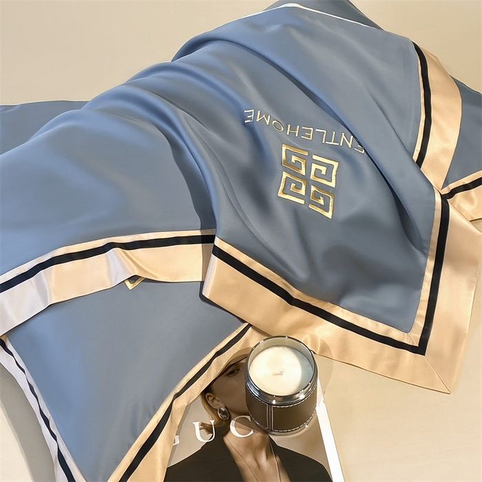 91家纺网 家纺一手货源 找家纺 （总）笙意家纺 2025新款水洗真丝宽边四件套-挪威系列